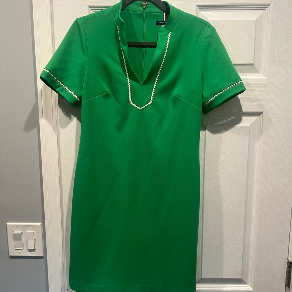 Tommy Hilfiger Green Mini Dress with Pearl Details